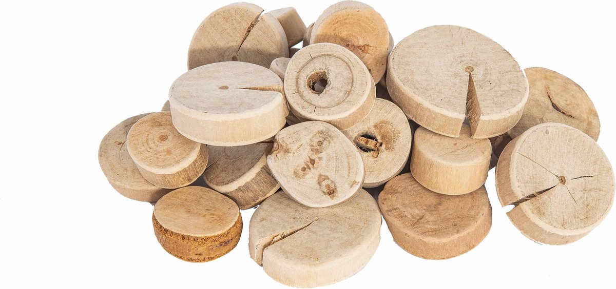 Ronde Schijven | Hout | Doorsnee 2-4 cm | 1 kilo